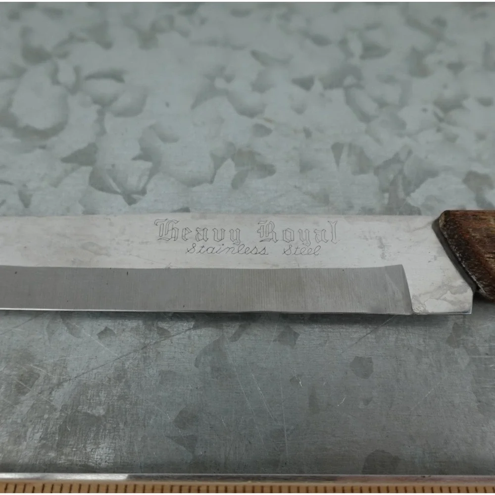 Vintage Heavy Royal Stainless Steel Utility Knife Wood Handle‎ Triple Rivet